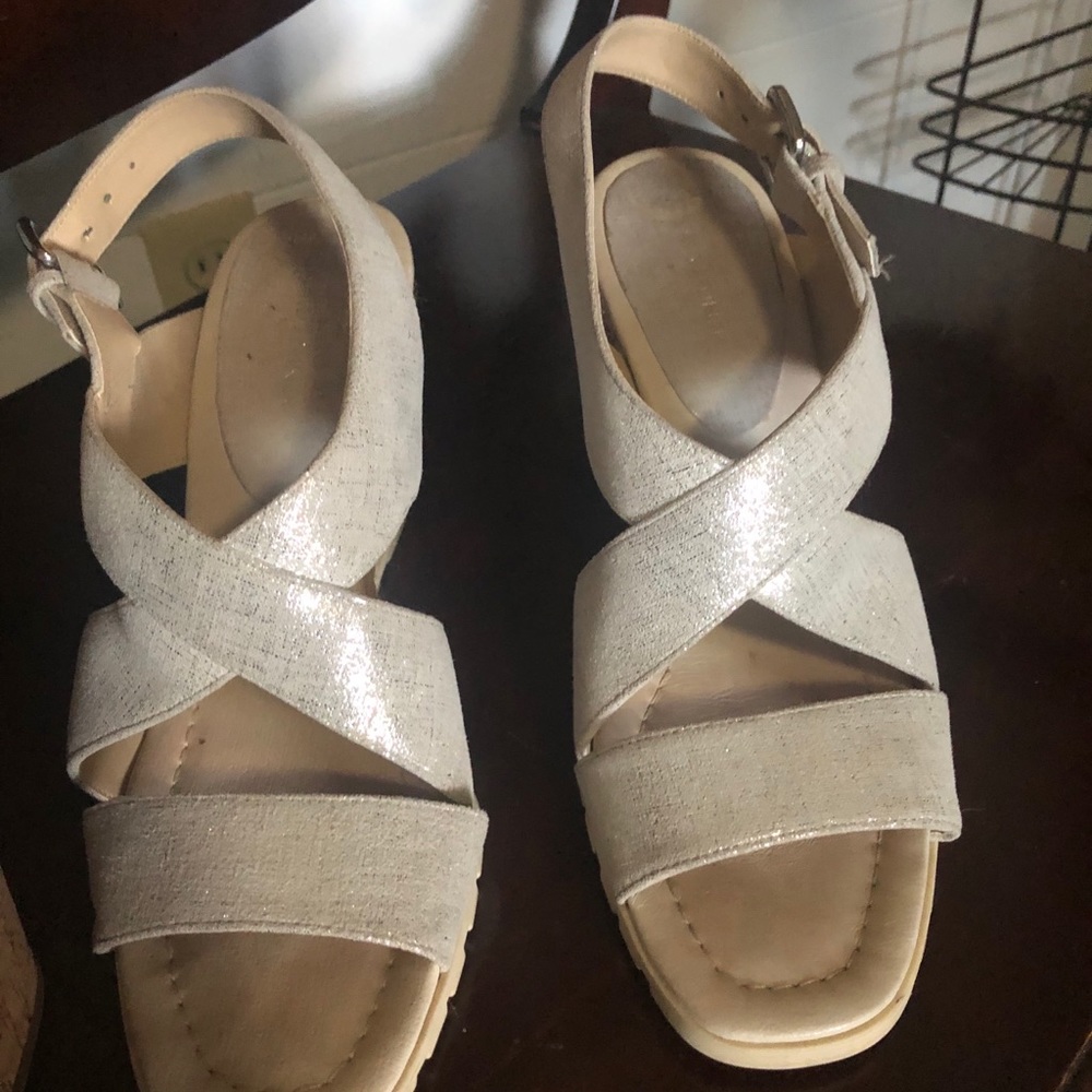 Two pair of warm weather wedges.